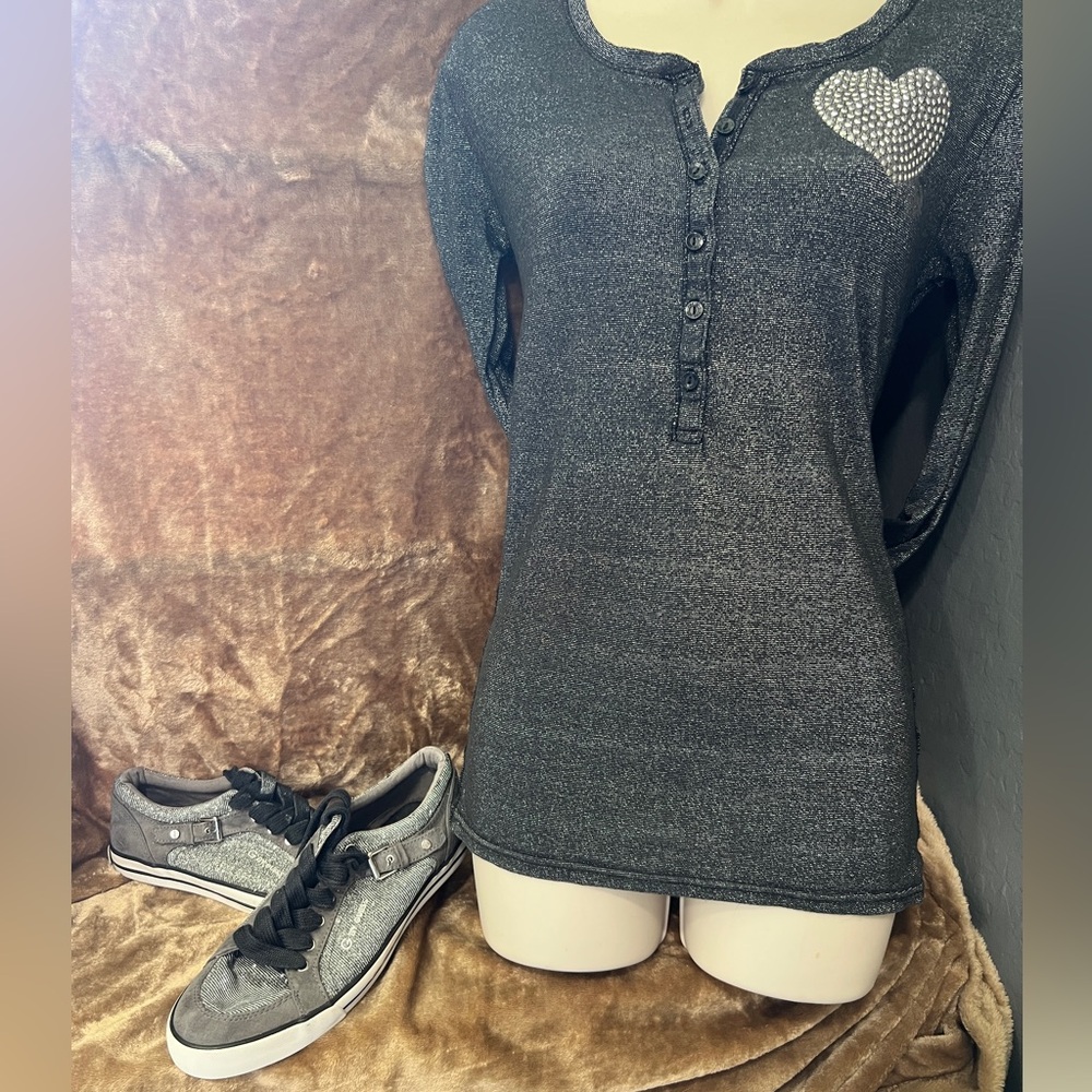 Guess Silvery Long Sleeve Top and Sneakers Set